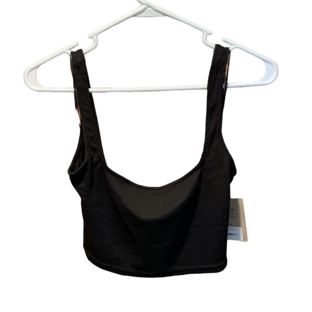 Pretty Garbage Twist Back Ribbed Crop Top in Black Size Small NWT